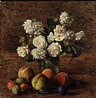 Henri Fantin-Latour Still Life Roses and Fruit painting